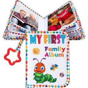 My First Family Album Holds 17 4x6 Pictures Baby Photo Album Soft Cloth Book Caterpillar Book for Newborn Toddler Memory Gift