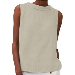 Womens Tank Tops Loose Fit Casual Round Neck Trendy Sleeveless Shirts Summer Tops Fashion Oversized Clothes Outfits
