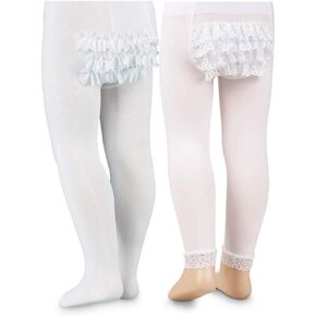 Jefferies Socks Baby Girls Ruffle Lace Rhumba Microfiber Dress Tights 2 Pack