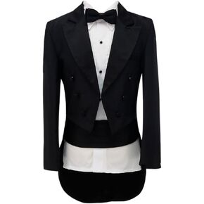 Baby Boys Morning Tail Tuxedo Suit Christening Baptism Communion Wedding Pageboy 5 Piece Complete Set