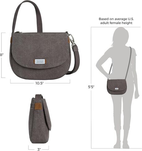 Travelon Heritage Anti-Theft Saddle Crossbody, Pewter in Kuwait
