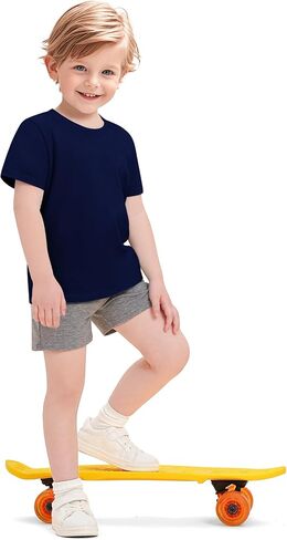 3 Pack Toddler Boys Shirts Soft Cotton Crewneck Short Sleeve Shirt Basic Tee Tops Size 18M-5T in Saudi Arabia