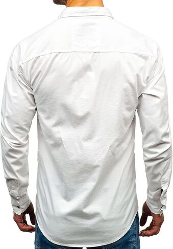 Men Long Sleeve Hiking Shirts Lightweight Tactical Button Down Cargo Shirt Solid Color Slim Fit Shirt with Pockets in Kuwait