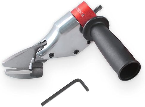Professional Sheet Metal Cutter Drill Attachment, Heavy Duty Metal Shear Attachment with 360° Pivoting Handle, Power Tool Accessory for Curved & Straight Cutting on Steel, Aluminum & Iron- R in Saudi Arabia