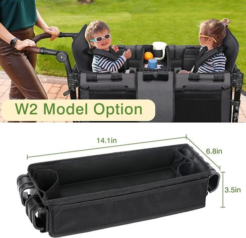 AROUY Stroller Snack Tray Attachment - Universal Stroller Snack Tray for Wonderfold Wagon W4 Accessories - Snack Tray for Kids - Easy to Clean Stroller Wagon Snack Tray with Cup Holder (L (W2 Model)) in Kuwait