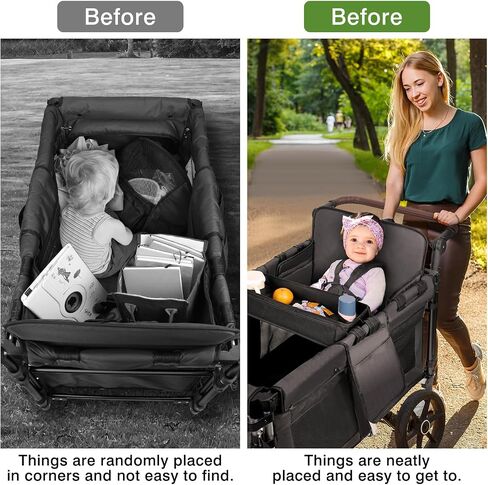 AROUY Stroller Snack Tray Attachment - Universal Stroller Snack Tray for Wonderfold Wagon W4 Accessories - Snack Tray for Kids - Easy to Clean Stroller Wagon Snack Tray with Cup Holder (L (W2 Model)) in Kuwait