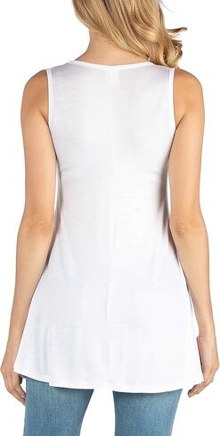 24seven Comfort Apparel Womens Comfortable Maternity Scoop Neck Sleeveless Flared Swing Tunic Tank Top -Small-6X in Kuwait