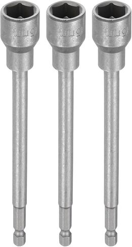 HARFINGTON 3pcs Nut Driver Drill Bit 13mm Metric Impact Socket 1/4" Hex Shank 6" (150mm) Extra Long Magnetic 6-Point Sockets Quick-Change CR-V Steel Bolt Setter for Power Drill Drivers in Saudi Arabia