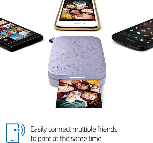 HP Sprocket 2x3 Instant Smartphone Photo Printer 75 Sheets Bundle - Bluetooth Portable Color Wireless Mobile Printer (Purple) Zink Sticky-Back Photos in Saudi Arabia