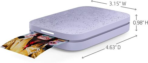 HP Sprocket 2x3 Instant Smartphone Photo Printer 75 Sheets Bundle - Bluetooth Portable Color Wireless Mobile Printer (Purple) Zink Sticky-Back Photos in Saudi Arabia