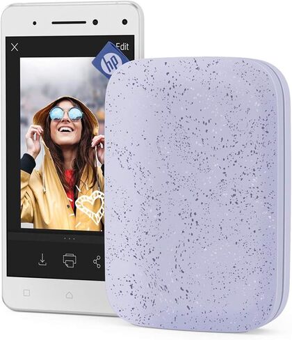 HP Sprocket 2x3 Instant Smartphone Photo Printer 75 Sheets Bundle - Bluetooth Portable Color Wireless Mobile Printer (Purple) Zink Sticky-Back Photos in Saudi Arabia