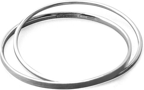 Merdia 990 Solid Sterling Silver Polished and Rough Twisted Bangle Bracelet for Women 7CM in Kuwait