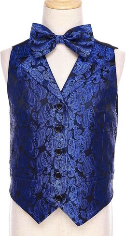 Baby Boys Bow Tie and Suit Vest Set - Fashionable Sleeveless Jacquard Waistcoat for Parties in Saudi Arabia