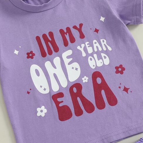 Baby Girl First Birthday Outfit In My One Year Old Era Shirt Tops and Tutu Skirts Set Baby My 1st Birthday Clothes in Saudi Arabia