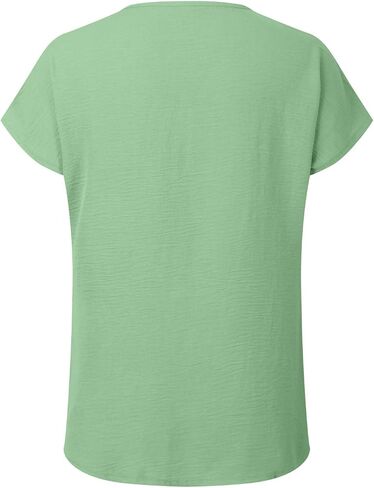 Womens Tops Summer Dressy Casual Shirts Short Sleeve V Neck Blouses Business Work Tshirts Long Sleeve Dress Shirt in Saudi Arabia