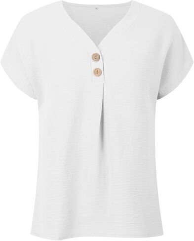 Womens Tops Summer Dressy Casual Shirts Short Sleeve V Neck Blouses Business Work Tshirts Long Sleeve Dress Shirt in Saudi Arabia