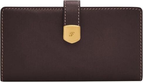 Fossil Women's Lennox Leather Tab Clutch Wallet, Black (Model: SL10036001) in Saudi Arabia
