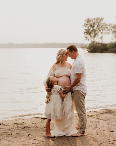 2 Piece Puffy Tulle Pregnancy Dress for Women Off Shoulder Maternity Gowns for Photoshoot Flying Dresses in Saudi Arabia