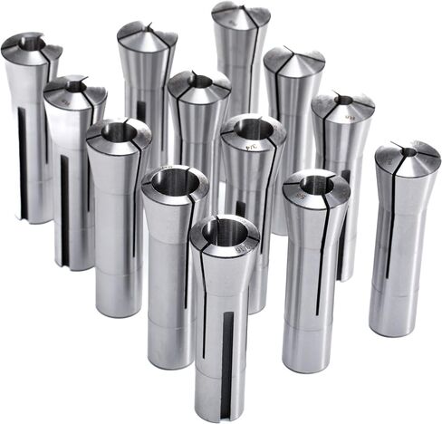 Precision R8 Collet Set, 13pcs, 1/8" to 7/8" Carbon Steel, Mill Collet Set, 0.0006" TIR, 7/16"-20 Thread, for Milling & Mill Chuck Holder in Saudi Arabia