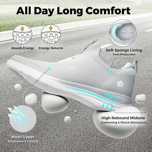 FitVille Women's Extra Wide Slip on Shoes, Wide Walking Shoes Arch Support Casual Sneakers Comfortable Orthopedic Shoe for Plantar Fasciitis Neuropathy in Saudi Arabia