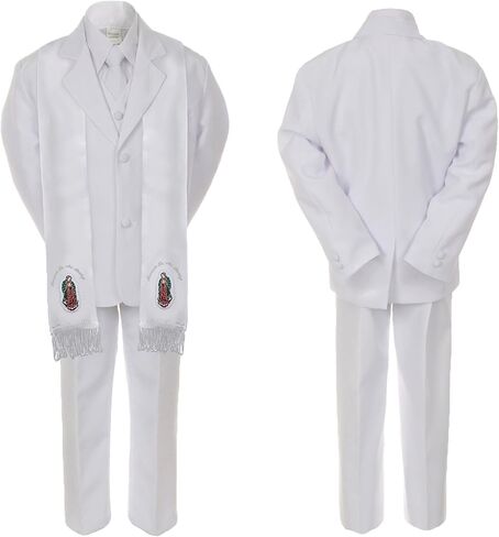 Baby Boy Christening Formal Suit Silver Guadalupe Virgin Mary on Stole SM-20 in Kuwait