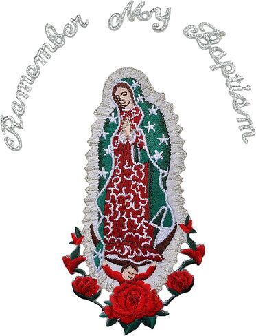 Baby Boy Christening Formal Suit Silver Guadalupe Virgin Mary on Stole SM-20 in Kuwait