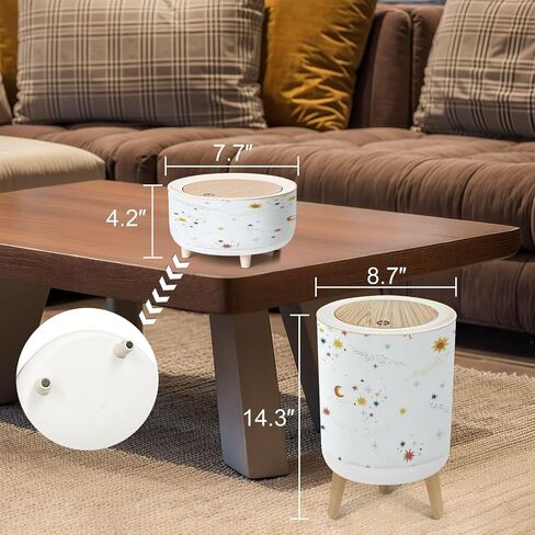 Set of 3 Trash Can with Press Lid seamless stars space print for kids Scandinavian boho nursery Medium Garbage Can & Small Desktop Trash can, Waste Bin Wastebasket for Bathroom Kitchen Office in Saudi Arabia