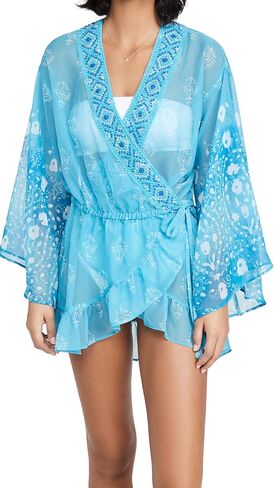 Ramy Brook Women's Standard Alegra Long Sleeve Wrap Dress Coverup in Saudi Arabia