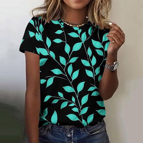 Plus Size Tops for Women Short Sleeve Dressy Casual Summer Tunic Graphic Tees Novetly Floral Shirts Tshirts Blouse in Kuwait