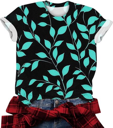 Plus Size Tops for Women Short Sleeve Dressy Casual Summer Tunic Graphic Tees Novetly Floral Shirts Tshirts Blouse in Kuwait