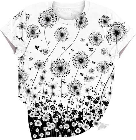 Plus Size Tops for Women Short Sleeve Dressy Casual Summer Tunic Graphic Tees Novetly Floral Shirts Tshirts Blouse in Kuwait
