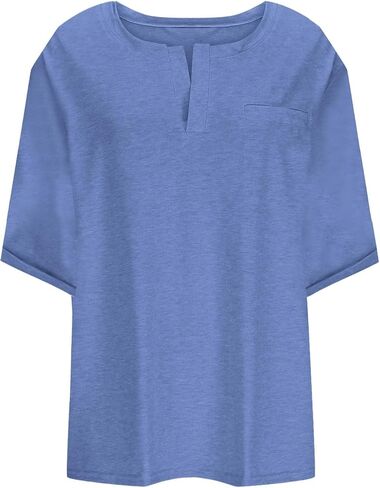 Plus Size Tops for Women V Neck Short Sleeve Shirt Summer Blouse Tunic Tops to Hide Belly Loose Fit Basic Tee Tshirt in Saudi Arabia