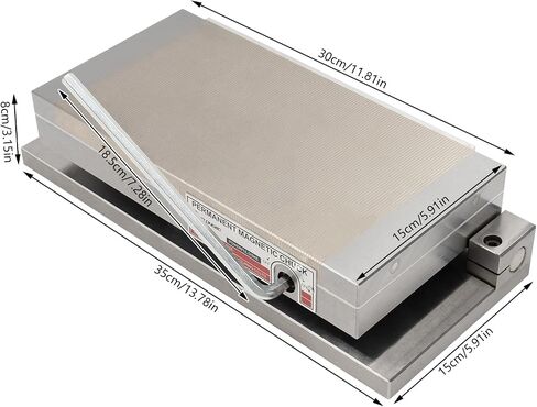 Permanent Magnetic Chuck, 6in x 12in Rectangular Magnetic Chuck W/Helpful Base, Surface Grinder Permanent Magnetic Chuck, Fine Pole Magnetic Chuck Powerful Sealed Chuck for Grinding Machine >100 N/cm² in Saudi Arabia
