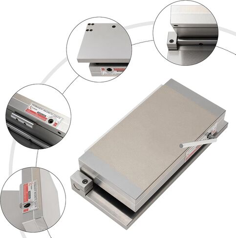 Permanent Magnetic Chuck, 6in x 12in Rectangular Magnetic Chuck W/Helpful Base, Surface Grinder Permanent Magnetic Chuck, Fine Pole Magnetic Chuck Powerful Sealed Chuck for Grinding Machine >100 N/cm² in Saudi Arabia