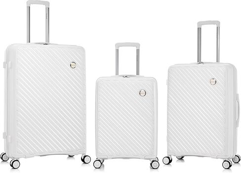 Rockland Prague Hardside Luggage with Spinner Wheels, Pink, 3-Piece Set (20/24/28) in Kuwait