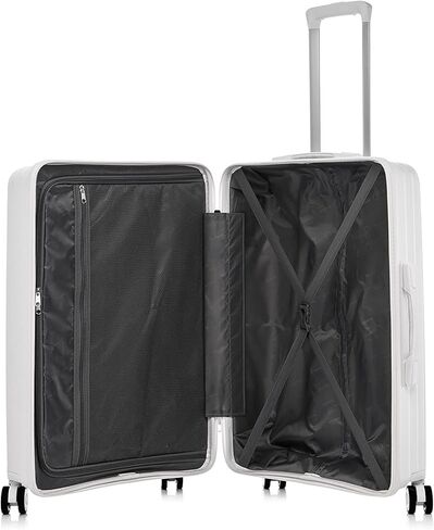 Rockland Prague Hardside Luggage with Spinner Wheels, Pink, 3-Piece Set (20/24/28) in Kuwait