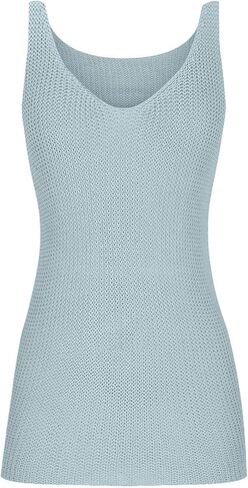 Women's Scoop Neck Tank Tops Sleeveless Sweater Vest Summer Causal Loose Fit Hollow Out Crochet Knitted Cami Top in Saudi Arabia