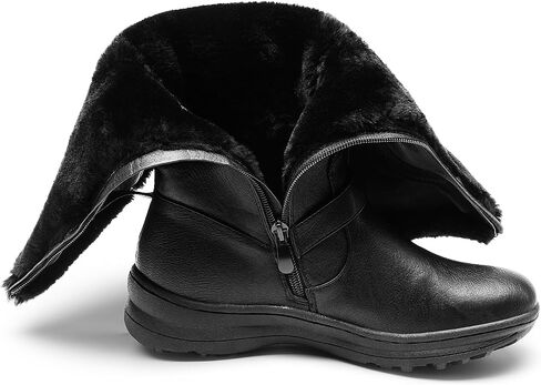 DREAM PAIRS Minx Women's Winter Fully Fur Lined Triple Buckle Ruched Snow Knee High Boots Grey PU-SZ-11 in Saudi Arabia
