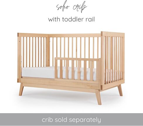 dadada Toddler Bed Rail Crib Conversion Kit for Brand Cribs Only, Natural | Crib Rail Fits the Soho, Austin, Lala, Bliss & Spirit Crib Models, Solid Beechwood, Made in Italy, GREENGUARD Gold Certified in Saudi Arabia