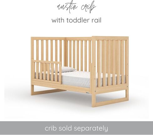 dadada Toddler Bed Rail Crib Conversion Kit for Brand Cribs Only, Natural | Crib Rail Fits the Soho, Austin, Lala, Bliss & Spirit Crib Models, Solid Beechwood, Made in Italy, GREENGUARD Gold Certified in Saudi Arabia