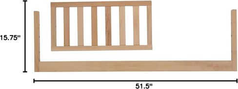 dadada Toddler Bed Rail Crib Conversion Kit for Brand Cribs Only, Natural | Crib Rail Fits the Soho, Austin, Lala, Bliss & Spirit Crib Models, Solid Beechwood, Made in Italy, GREENGUARD Gold Certified in Saudi Arabia