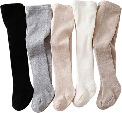 Kids Girls Solid Color Fle𝐞ce Lined Tights Toddler Cable Knit Leggings Thick Cotton Infant Stockings Fix Leggings in Saudi Arabia