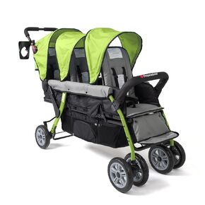Gaggle by Foundations Compass 3 Seat Stroller | Triple Stroller for Infant and 2 Toddlers | Foot Brake | Shock-Absorbing All-Terrain Wheels | Easy Folding | Black