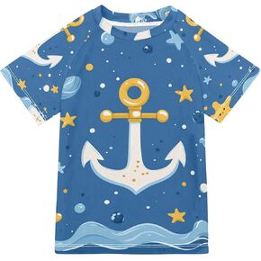 Cartoon Ocean Star Ships Girl Bathing Suit UV Protection Athletic Clothes Swimwear Beach Tops 3T