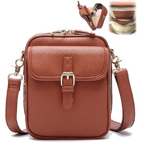 Crossbody Leather Bag, Anti-slip Slash Proof Shoulder Bag With 10 Card Slots