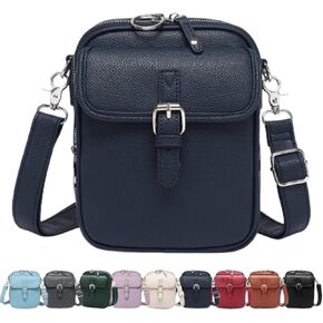 Zealburst Crossbody Leather Bag, Forcipower Crossbody Leather Bag, Vintage Double Layer Large Capacity