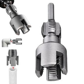 PVC Pipe Threader, Integrated Internal & External Pipe Threading Tool, PVC Pipe Threader Set 1/2'' 3/4'' for Electric Drill Cutting Threading (1/2")