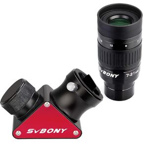 SV188P Dielectric Mirror Star Diagonal and SV135 Telescope Eyepiece Zoom 7 to 21mm for Astronomic Telescopes