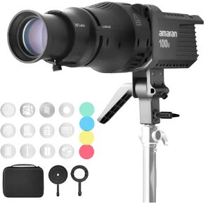 صناعة البئر جبل البصرية Snoot Conical S-290led Kit. 2 مرات أكثر إشراقًا ، عدسة تركيز قابلة للتعديل ، معدّل فتحة و 12 gobos ؛ للتصوير الفوتوغرافي ، فيديو الاستوديو ، فقط لصالح LED مصابيح مستمرة