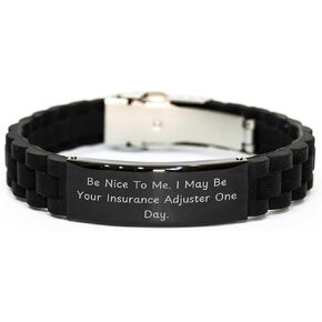 Insurance Adjuster Gifts, Funny Quote, Adjustable Glide lock Clasp Bracelet for Women or Men, Valentine's Unique Gifts from Friends to Insurance Adjuster